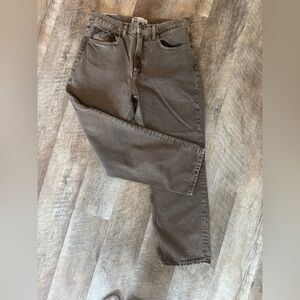 ZARA size 40 mid-rise straight leg crop, faded black jeans NWT